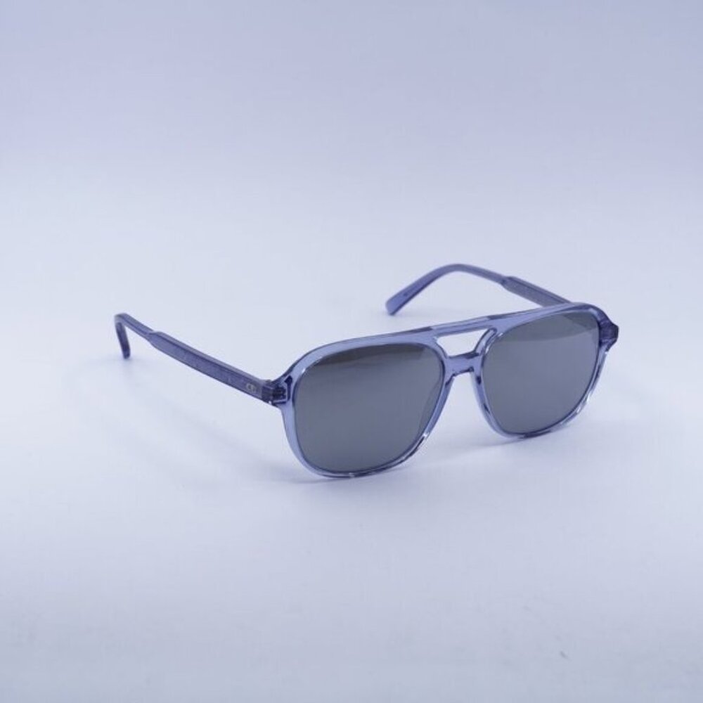 Dior INDIOR N1I 80A4 Sunglasses Transparent Blue Square Frame, Mirror Lenses